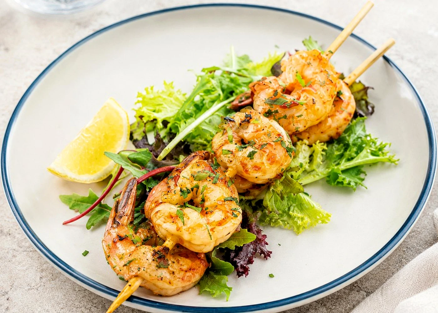 Grilled prawns